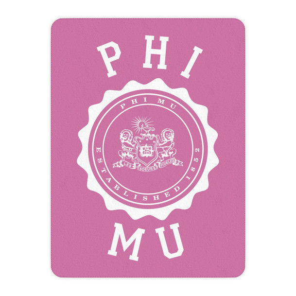 Phi Mu Seal Sherpa Blanket - Giant Size!