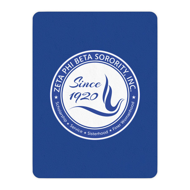 Zeta Phi Beta Seal Sherpa Blanket - Giant Size!