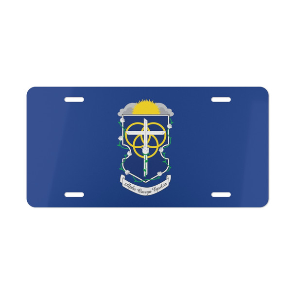 Alpha Omega Epsilon Crest License Plate