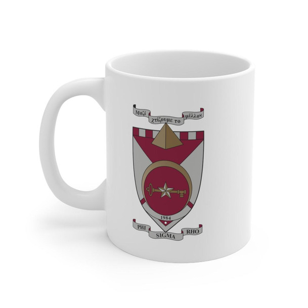 Printify Phi Sigma Rho Crest Ceramic Coffee Cup, 11oz. 