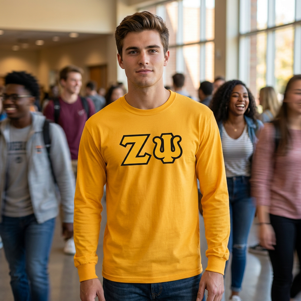 Zeta Psi Lettered Long Sleeve Tee