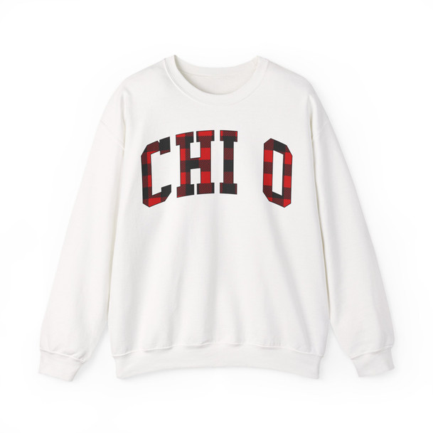 Chi Omega Christmas Plaid Nickname Crewnecks