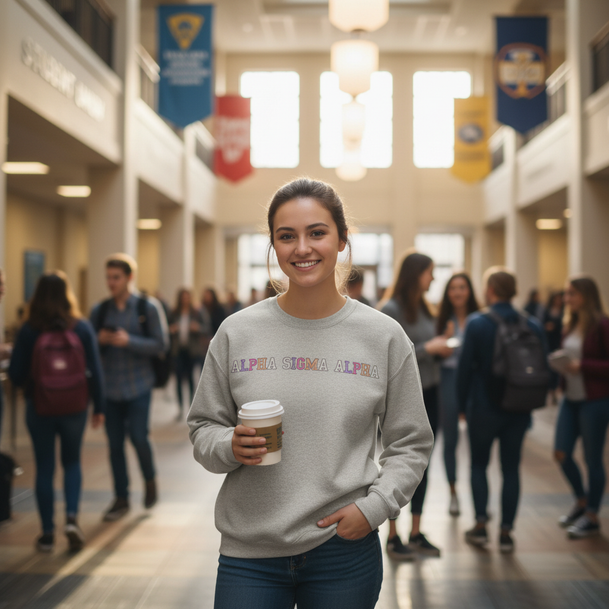 Alpha Sigma Alpha Nickname Crew Sweatshirts