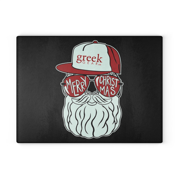 Santa Greekgear Glass Cutting Board