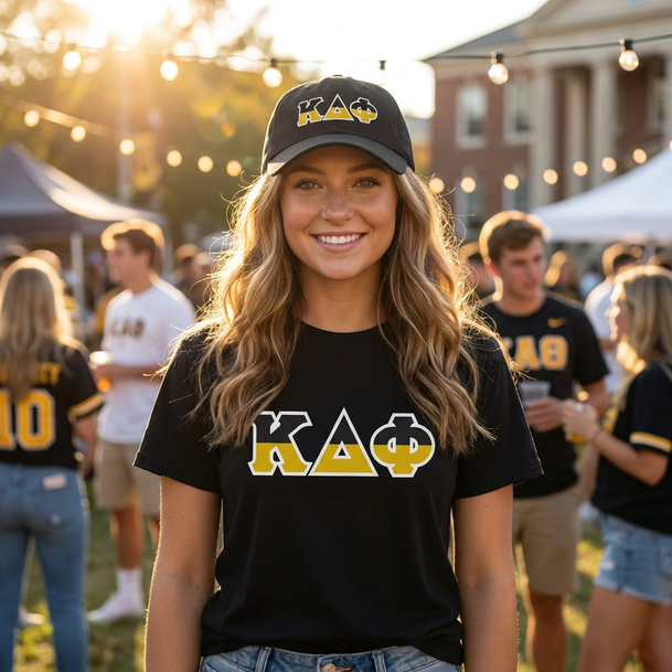Kappa Delta Phi Two Toned Greek Lettered T-shirts