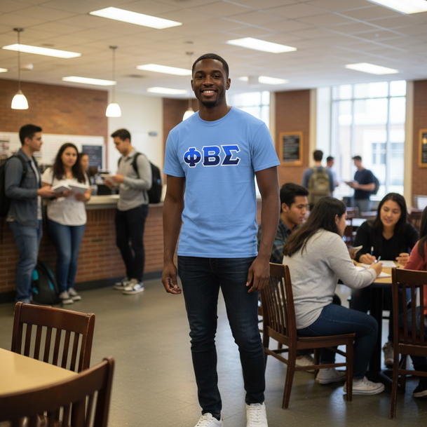 Phi Beta Sigma Two Toned Greek Lettered T-shirts