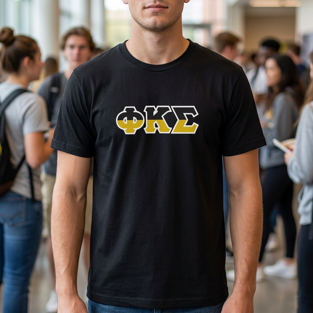 Phi Kappa Sigma Two Toned Greek Lettered T-shirts