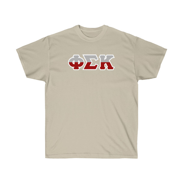 Phi Sigma Kappa Two Toned Greek Lettered T-shirts