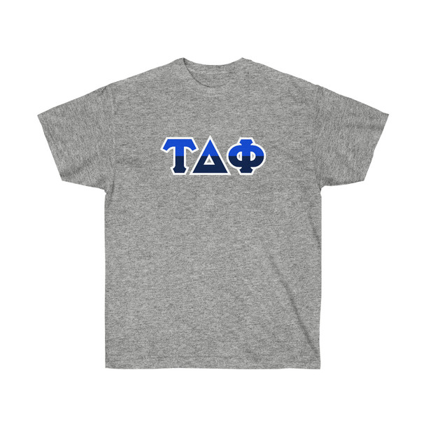 Tau Delta Phi Two Toned Greek Lettered T-shirts