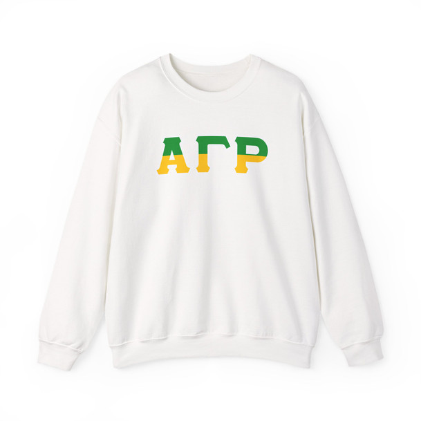 Alpha Gamma Rho Two Toned Greek Lettered Crewneck Sweatshirts