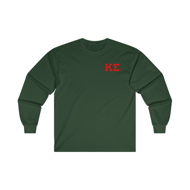 Kappa Sigma Forest Green World Famous Crest Ultra Cotton Long Sleeve Tee