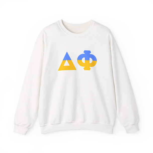 Delta Phi Two Toned Greek Lettered Crewneck Sweatshirts