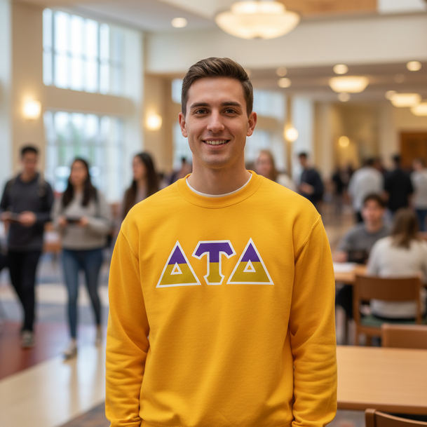 Delta Tau Delta Two Toned Greek Lettered Crewneck Sweatshirts