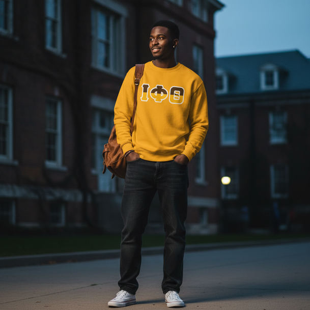 Iota Phi Theta Two Toned Greek Lettered Crewneck Sweatshirts