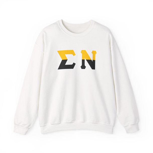 Sigma Nu Two Toned Greek Lettered Crewneck Sweatshirts