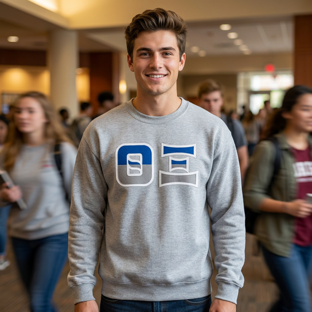 Theta Xi Two Toned Greek Lettered Crewneck Sweatshirts
