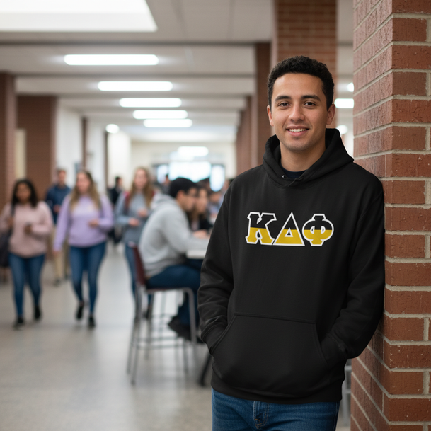 Kappa Delta Phi Two Toned Greek Lettered Hooded Sweatshirts