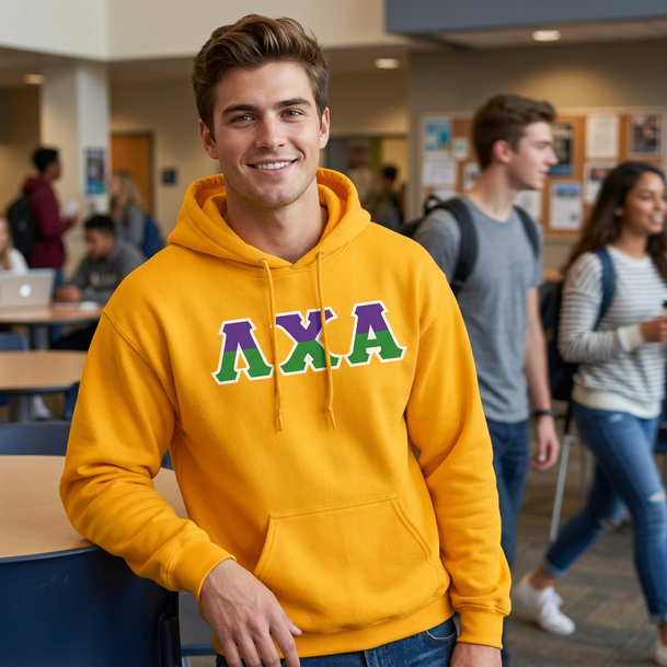 Lambda Chi Alpha Two Toned Greek Lettered Hooded Sweatshirts