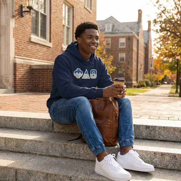 Phi Delta Theta Two Toned Greek Lettered Hooded Sweatshirts