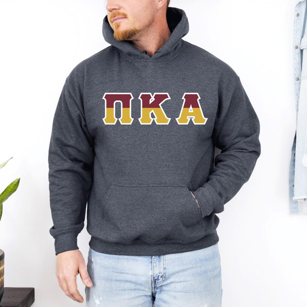Printify Pi Kappa Alpha Two Toned Greek Lettered Hooded Sweatshirts 