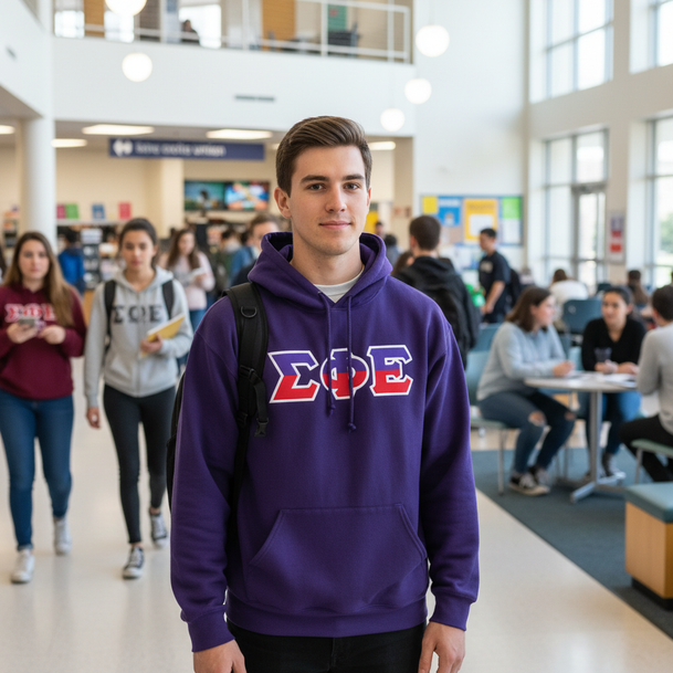 Sigma Phi Epsilon Two Toned Greek Lettered Hooded Sweatshirts