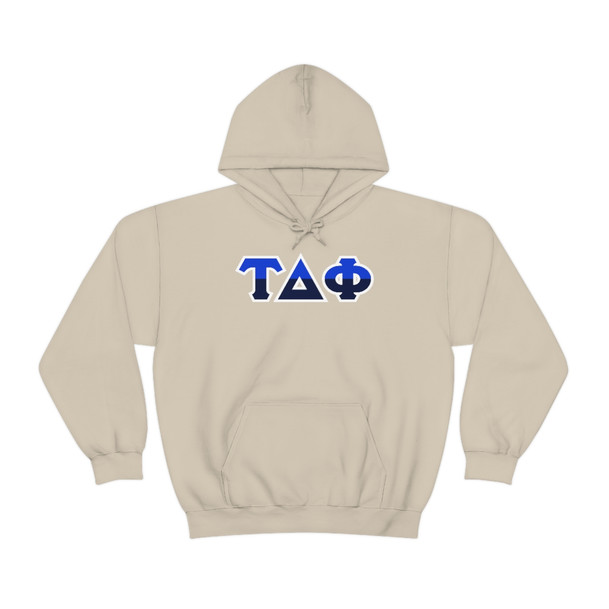 Tau Delta Phi Two Toned Greek Lettered Hooded Sweatshirts