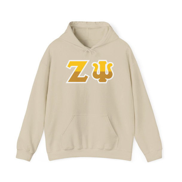 Zeta Psi Two Toned Greek Lettered Hooded Sweatshirts