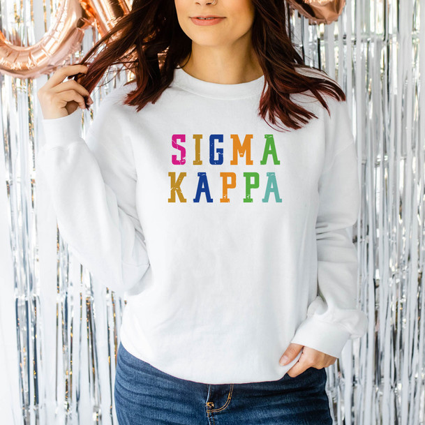 Sigma Kappa Rainbow Crewneck Sweatshirts