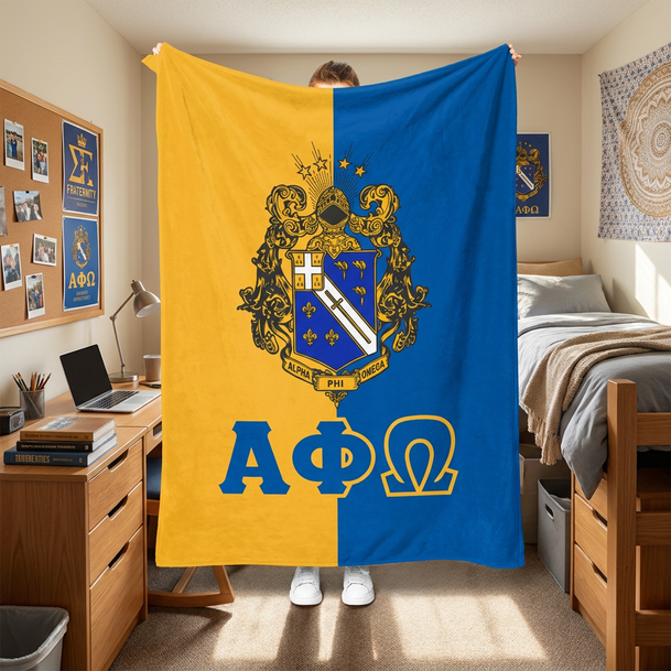 Alpha Phi Omega Two Tone Sherpa Blanket