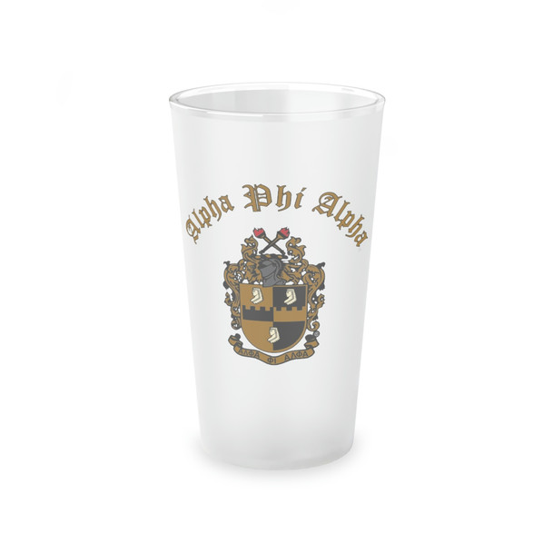 Alpha Phi Alpha Frosted Glass, 16oz