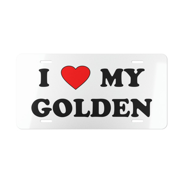 I Love My Golden Retriever License Cover