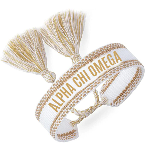 Alpha Chi Omega Woven Bracelet - Gold