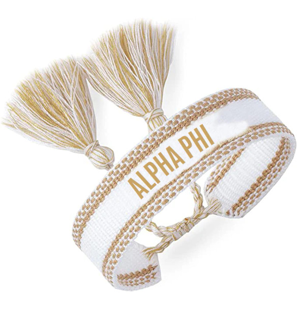 Alpha Phi Woven Bracelet - Gold