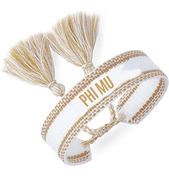 Phi Mu Woven Bracelet - Gold