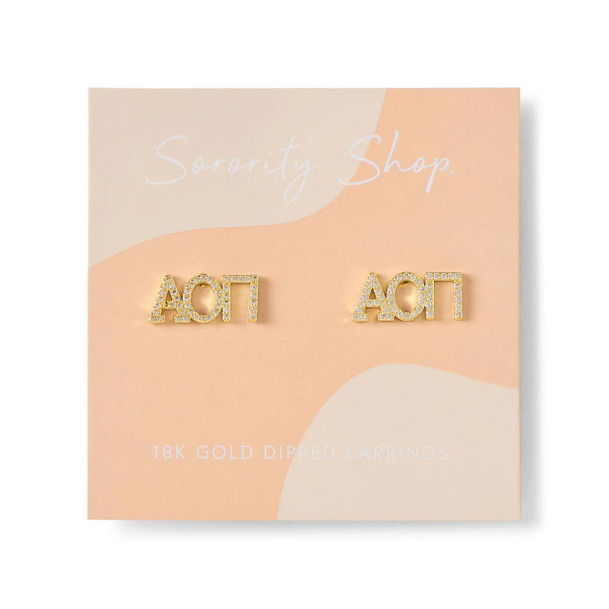 Sorority Shop Alpha Omicron Pi Studded Earrings 