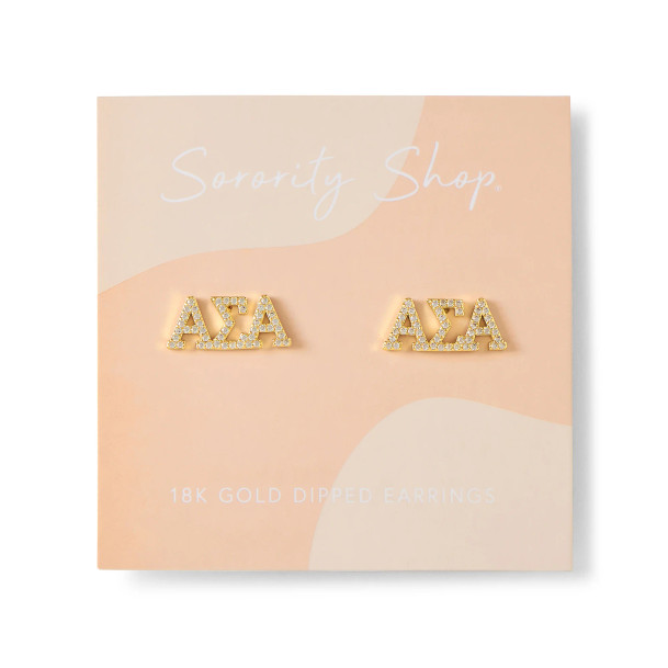 Alpha Sigma Alpha Studded Earrings