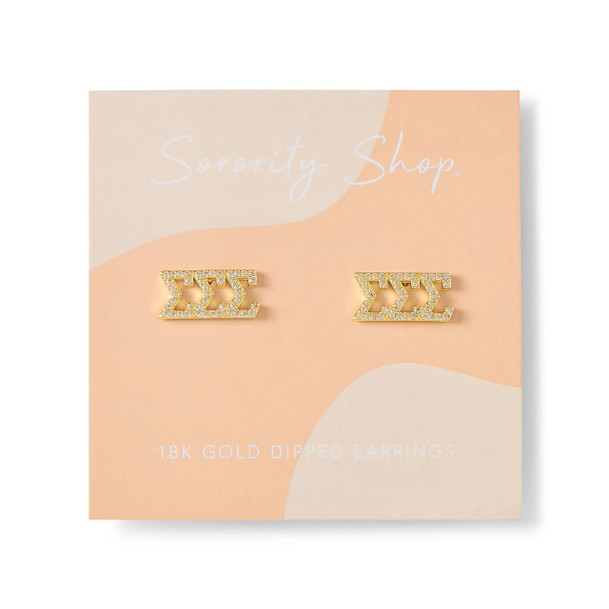 Sorority Shop Sigma Sigma Sigma Studded Earrings 