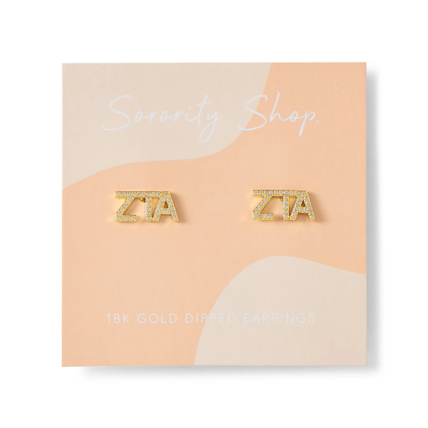 Zeta Tau Alpha Studded Earrings