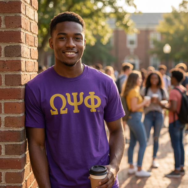 Omega Psi Phi Greek Lettered Arch T-Shirts