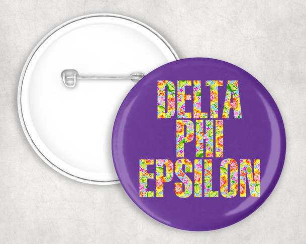 Delta Phi Epsilon Floral Pin Buttons