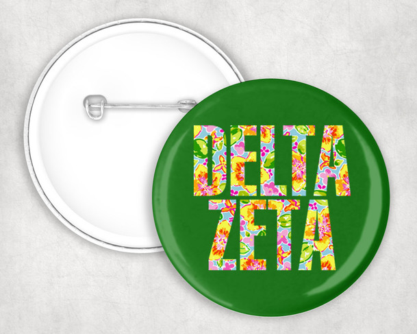 Delta Zeta Floral Pin Buttons