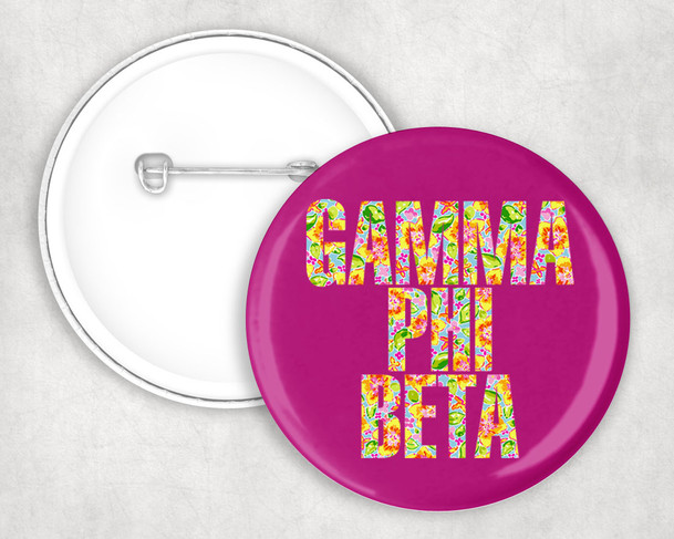 Gamma Phi Beta Floral Pin Buttons