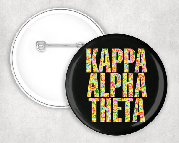  Kappa Alpha Theta Floral Pin Buttons 