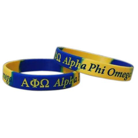 National Sportswear Emblem Alpha Phi Omega  Silicone Bracelet 
