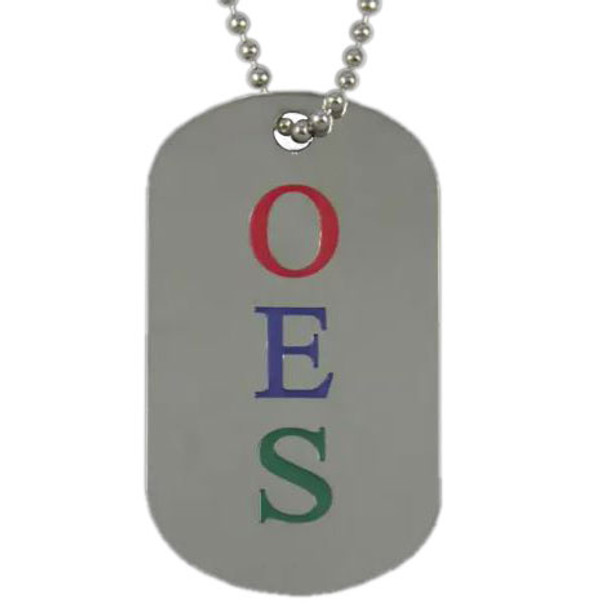 OES Order of Eastern Star Silver Double-Sided Dog tag W/Chain