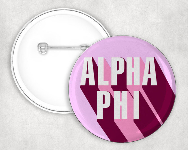 Alpha Phi 3D Button Pin Buttons