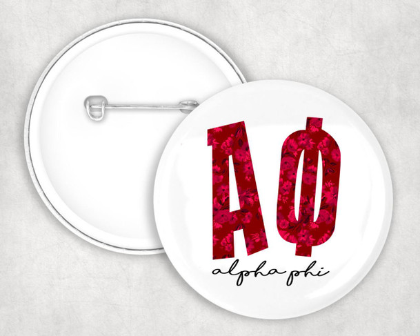  Alpha Phi Big Floral Pin Buttons 