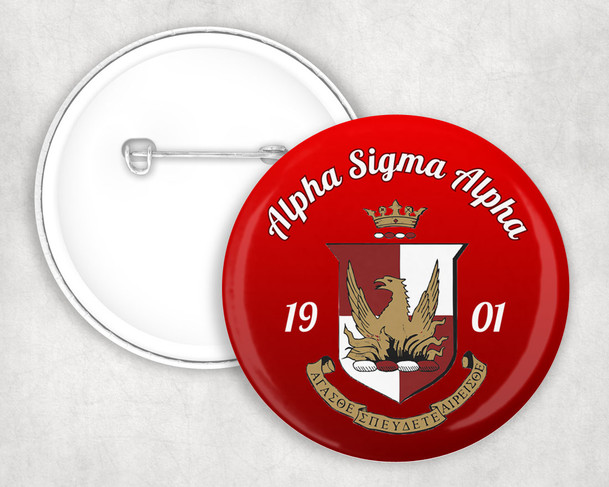 Alpha Sigma Alpha Classic Crest Pin Buttons