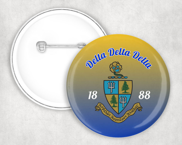 Delta Delta Delta Classic Crest Pin Buttons
