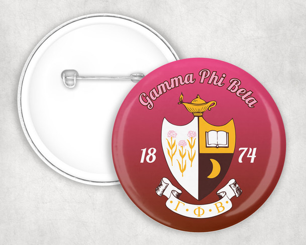 Gamma Phi Beta Classic Crest Pin Buttons